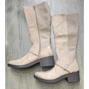 Lifestride Olympia Latte Washable Knee-High Boots Women Size 8.5